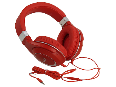 LogiLink Casque audio USB, avec microphone, noir-rouge